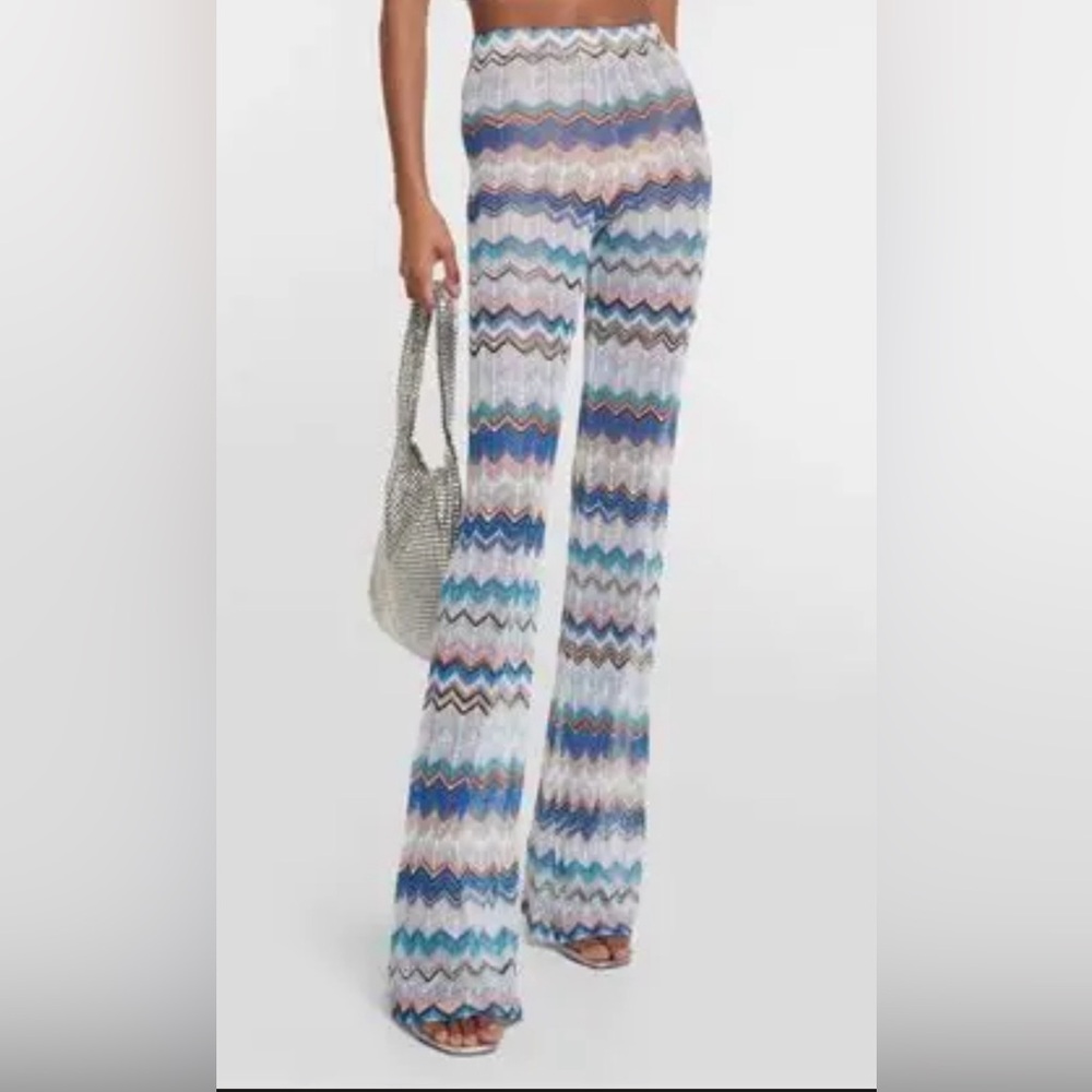 Lulumari Pants - Women’s Multi-Color, High Waist, Crochet Knit Pants. Size Sm